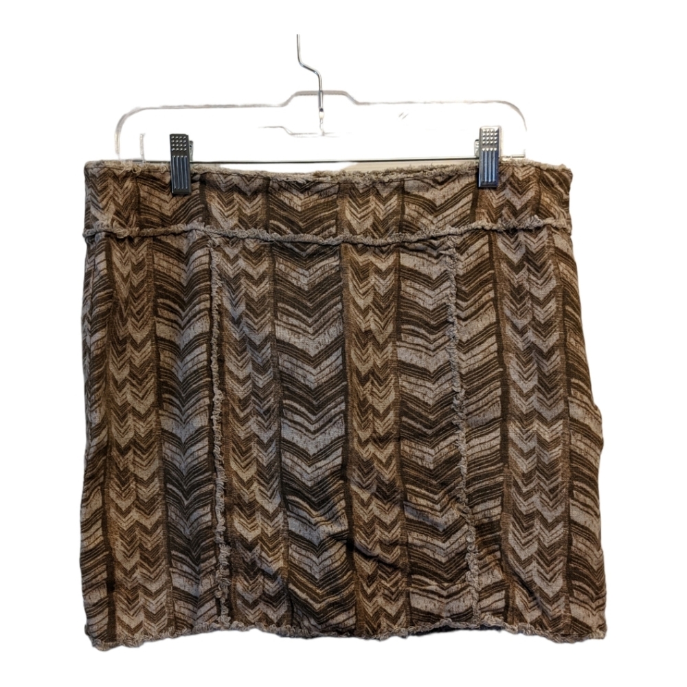 MICHAEL KORS BROWN & WHITE MINI SKIRT SIZE 10